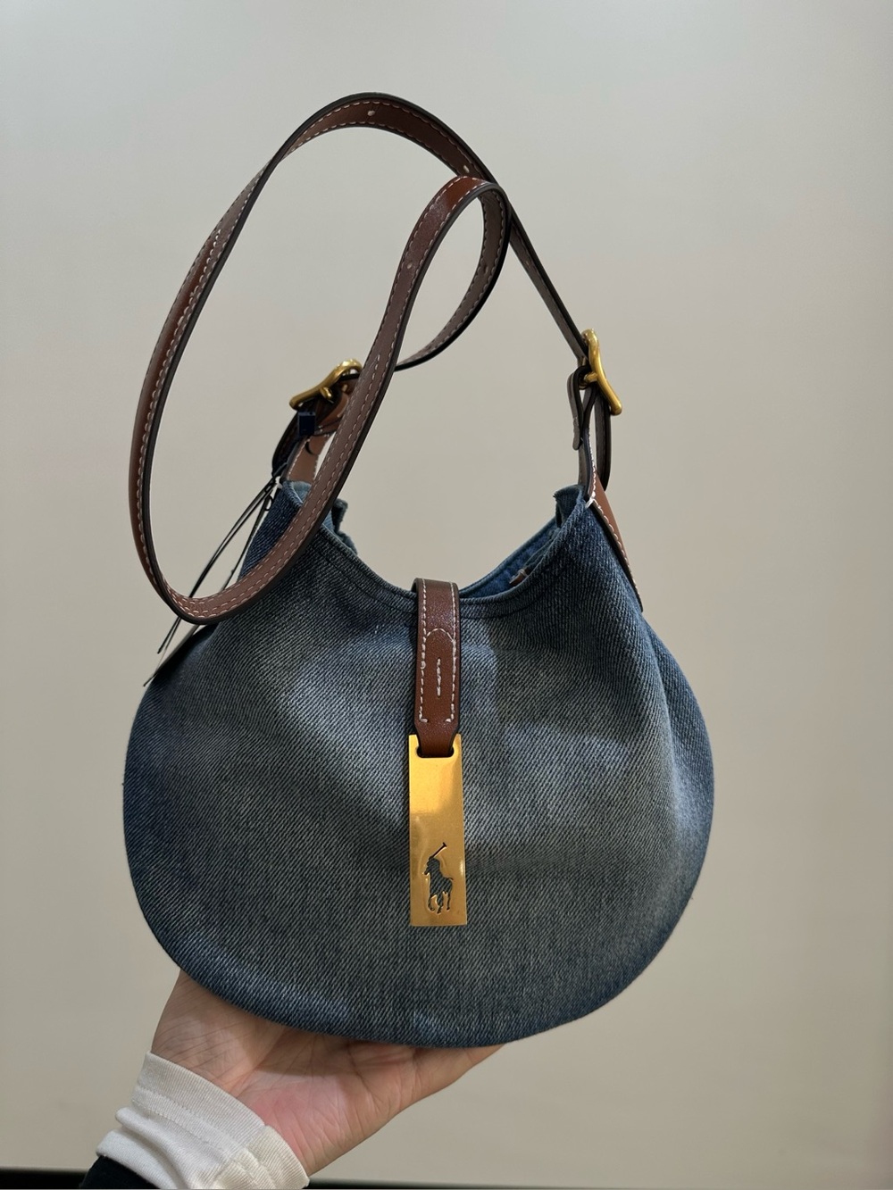 Polo Ralph Lauren Denim Hobo Shoulder Bag